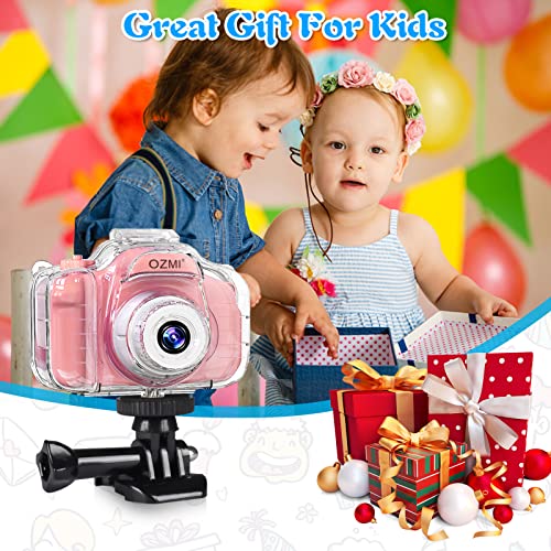 OZMI Kids Waterproof Selfie Camera for Girls, Christmas Birthday Gift