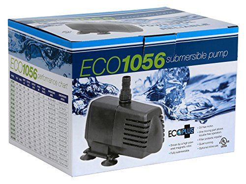 EcoPlus 1000 GPH (3785 LPH, 70W) Submersible Water Pump w/ 15 ft Power Cord | Aquarium, Fish Tank, Fountain, Pond, Hydroponics