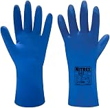 Nitrex 645 Chemical Resistant Gauntlet Gloves, Flock Lined Latex, Size 9, 10 view 2