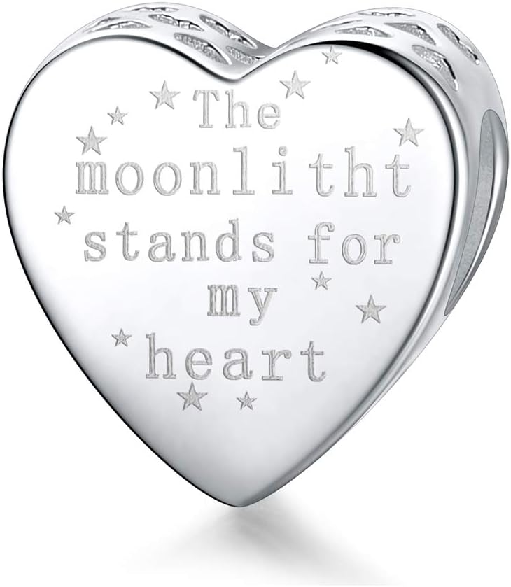 DALARAN 925 Sterling Silver Love Heart Charms for Charms Bracelets Necklace