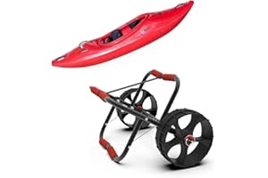 FDB 200LBS Universal Folding Bend Kayak Canoe Boat Carrier Dolly Trailer Tote Trolley Transport Cart Wheel for Carrying Kayaks, Canoes, Paddleboards, Float Mats, Boats Red