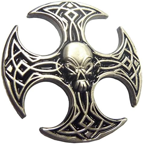 Biker CollectiblesAXE Skull Iron Cross Hat Jacket Vest Tie Tack Lapel Pin