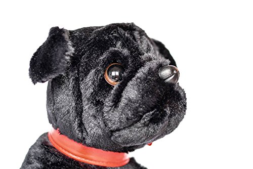 stuffed black pug dog