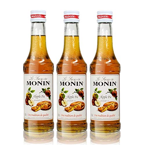 3x Monin Apple Pie Sirup, 250 ml Flasche - für Cocktails, zum Kaffee oder Kochen
