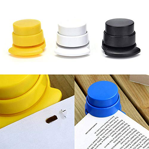 1Pcs Portable Stapleless Stapler, Mini Paper Binding Binder Paperclip 2-3 Sheet Capacity Needleless Staplers for Bills Documents Office Home Kid Safe (Random Color)