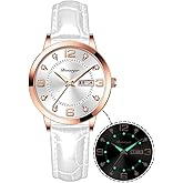 BESTKANG Leather Women Watches Ladies Dress Analog Quartz Date Classic Luminous Leather Strap 3ATM Waterproof Female Wrist Watch