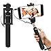 Selfie Stick : Stalion Selfy Handheld Extended Wired Monopod Portrait Taker & Video Recorder (Jet Black) Universal FIT for iPhone 6 6s Plus, Galaxy S7 S6 Edge+ Note 5 and Smartphones