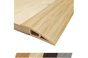 MAXIROC 1/2" to 3/5" Height Threshold Ramp - Rubber Threshold, Floor Transition Strip, Door Strip, Wheelchair Ramp, Carpet to Tile Strip (Raw Timber Tone, 40 inches)