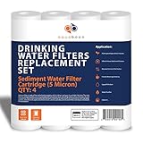 Aquaboon 5MIC-4PK 5-Micron Sediment Water Filter Cartridge 4-Pack
