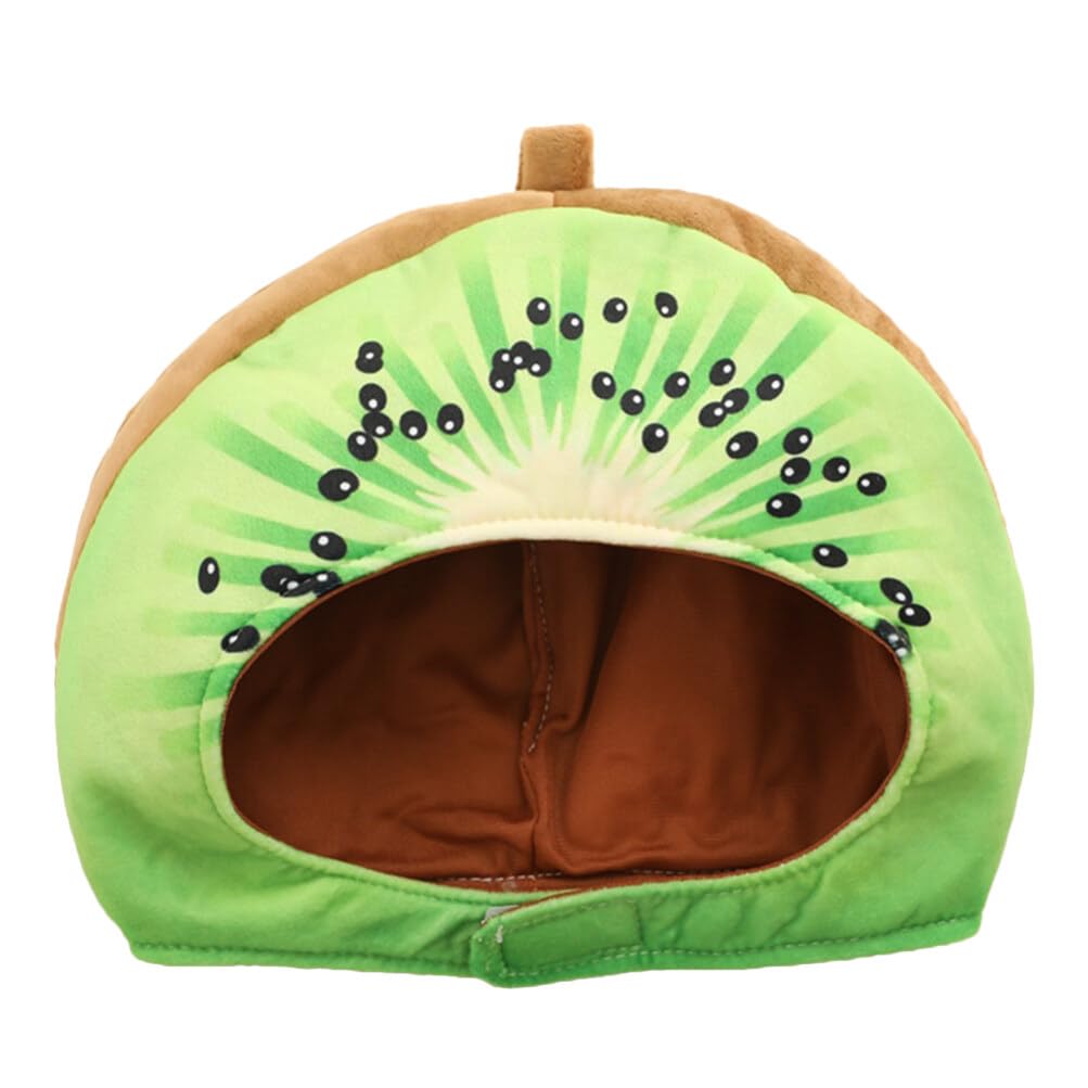 Abaodam Cartoon Costume Hat Kiwi Silly Hat Fruit Costume Cap One Size Cap Plush Fun Fruit Hats Carnival Head Cover for Carnival Cosplay Dress Up Supplies