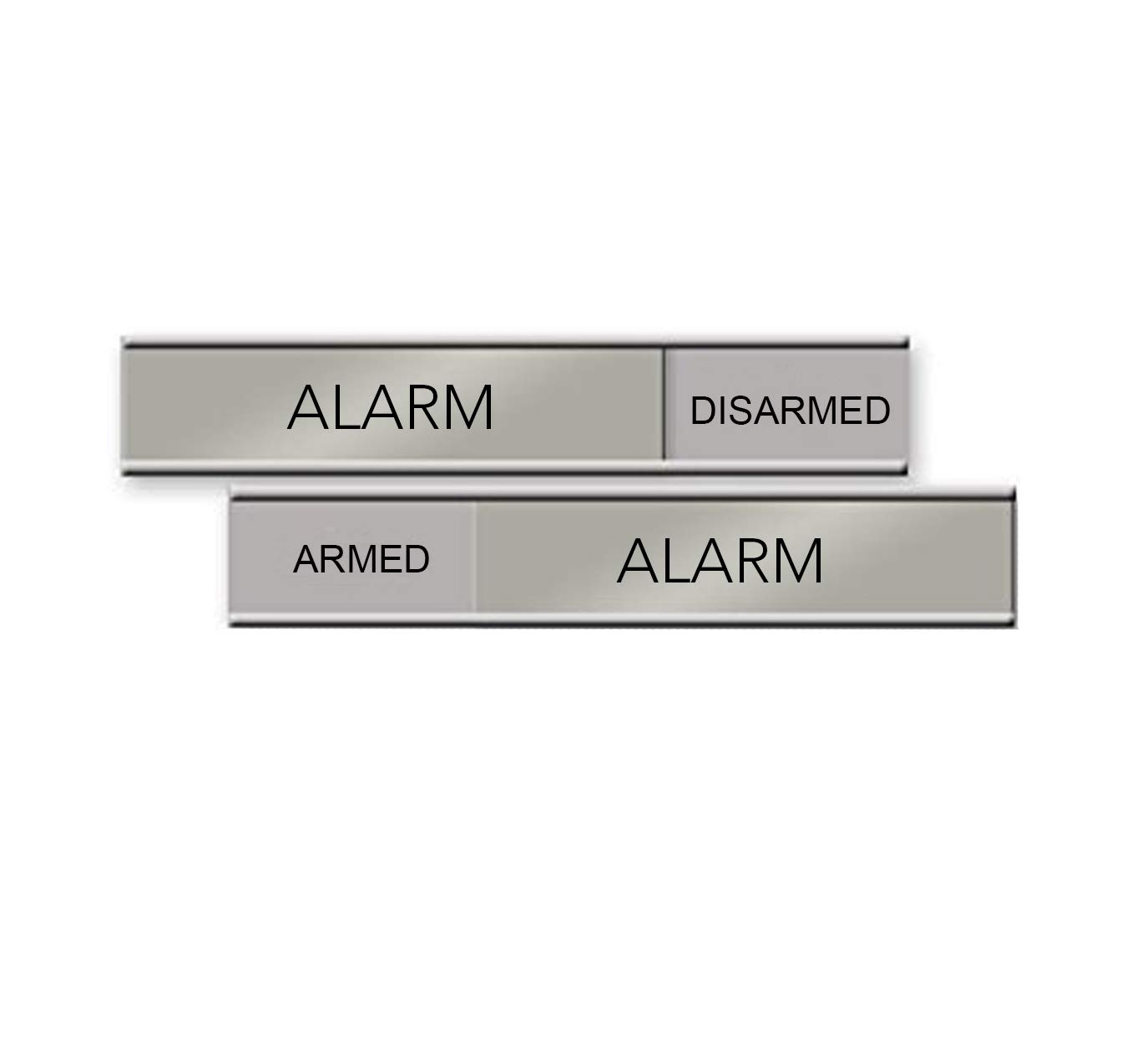 Alarm Armed/Disarmed Slider Nameplate and Sign (Silver, 6