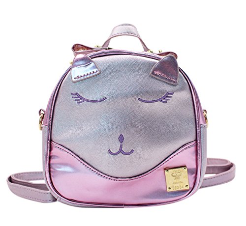 Eilova Mini Holographic Animal Cat Face School Backpack PU Book Bag Satchel for Women Girl Boy Kid - Thumbnail 7