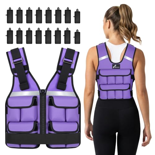 Sportneer Gewichtsweste für Damen und Herren: 0,9 kg – 13,6 kg, Lila