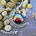 Galaxy Necklace Hollow Out Crescent Galactic Moon Charm Necklace for Women