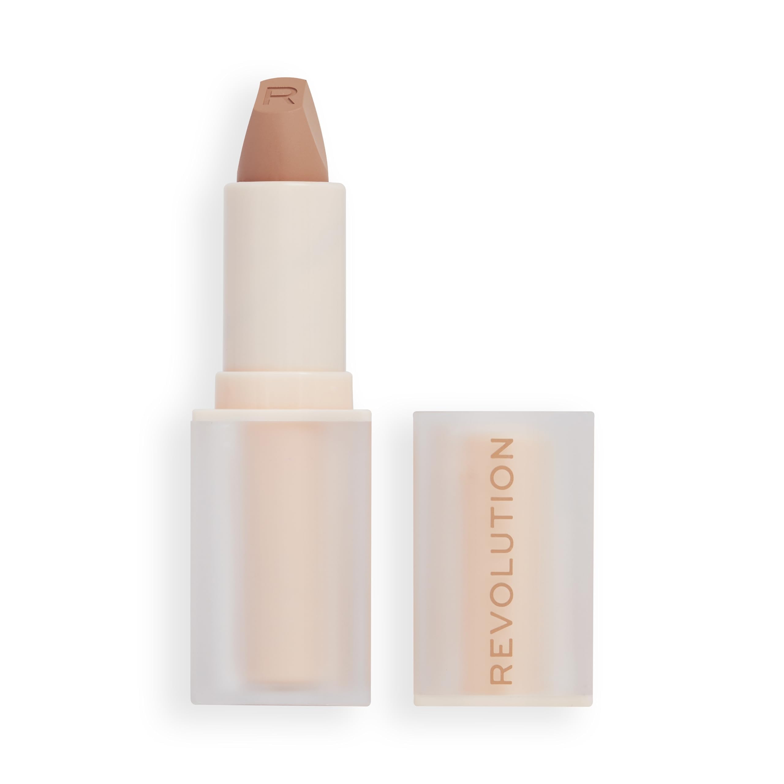 Makeup Revolution Lip Allure Soft Satin Lipstick, Satin-luxe Finish, All-Day Wear, Lover Nude