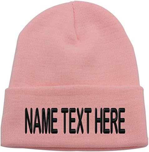 Custom Embroidery Personalized Text Ski Toboggan Knit Cuffed Embroidered Beanie Hat