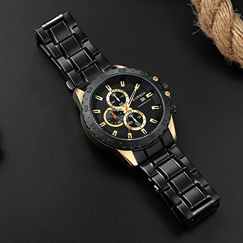 Curren 8334 - Reloj de negocios para hombre (múltiples zonas horarias), color negro - Imagen 4