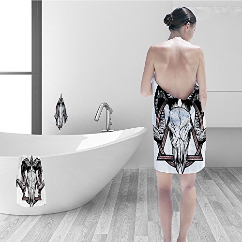 Nalahomeqq Hand towel set Tattoo Decor The Community of Fierce Skulls from Every Style and Type Artsy Punk Fabric Bathroom Decor Red White and Black