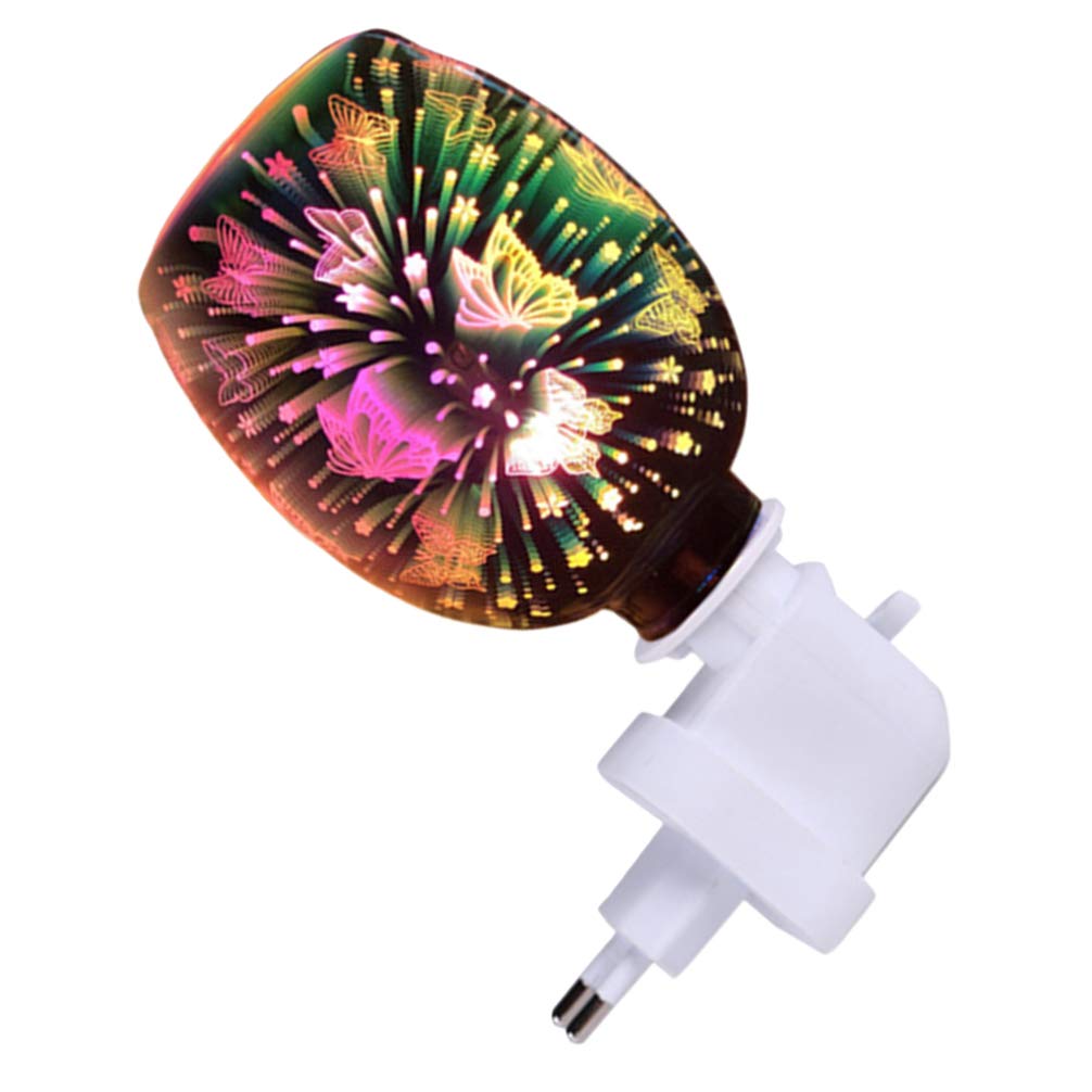Uonlytech Wall- Plug Electric Wax Melter 3D Glass Butterflies Candle Warmer Fragrance Incense Oil Diffuser Night Light Aroma Lamp for Home Bedroom Kitchen