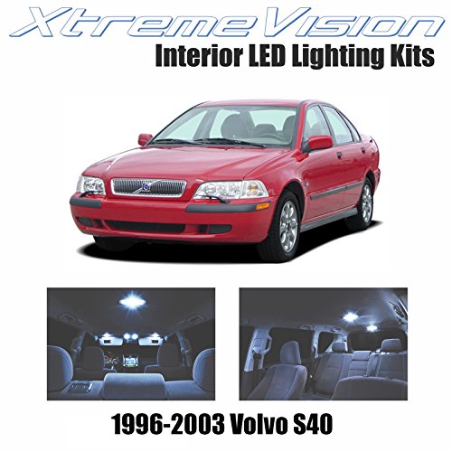 XtremeVision Volvo S40 1996-2003 (8 Pieces) Cool White Premium Interior LED Kit Package + Installation Tool