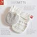 Organic Mitts & Booties Bundle, Soft Stay On Scratch Proof Mittens and Adjustable Baby Booties (Chevron/Cream, 0-3 Months)