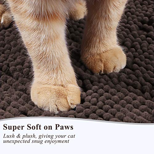 Vivaglory Large Litter Box Mat 35"× 25", Waterproof Microfiber Cat