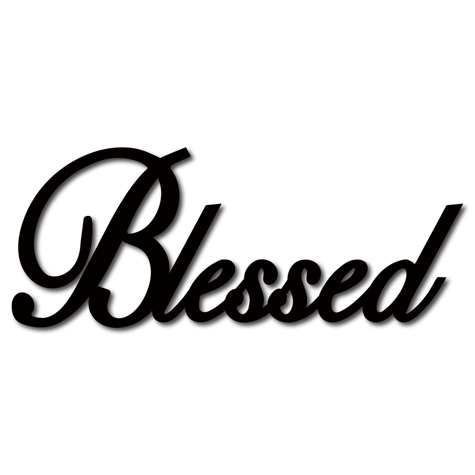 CREATCABIN Blessed Wood Sign Wall Decor Art Cutout Letter Word Laser Cut Unfinished Decorative Accessories Rustic for Living Room Home Door Farmhouse Porch Bedroom Decoration 11.8 x 4.7 Inch,Black