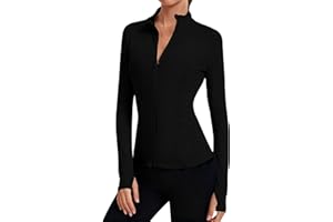 LOMON Women's Athletic Jackets Cropped Long Sleeve Workout Tops Yoga Zip Up Jackets Gym Tops Golf Shirts