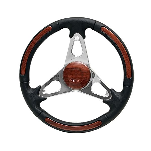 Sea-Ray-14-Inch-Black-Silver-Cherrywood-Boat-Steering-Wheel Sea-Ray-14-Inch-Black-Silver-Cherrywood-Boat-Steering-Wheel