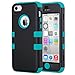 ULAK iPhone 5C Case, Shockproof Soft Silicone Rubber Hard Plastic Hybrid Heavy Duty Protection Kidproof High Impact Case Cover for Apple iPhone 5C-Black/Blue