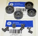 WD12X10277 AND WD12X10136 4PC+4PC GENUINE FACTORY OEM ORIGINAL DISHWASHER RACK ROLLER STUD AXLE AND ROLLER WHEEL KIT FOR GE HOTPOINT