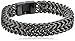 Men's Black-Tone Stainless Steel Two Strand Wheat Chain Bracelet