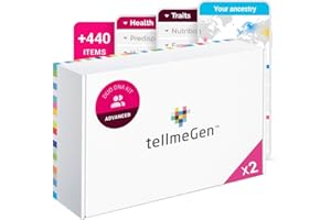 tellmeGen DNA Test Advanced Duo - 2 DNA Tests for Couple Genetic Testing (Ancestry - Health - Personal Traits - Wellness) Genetic Compatibility Testing - More 400 Lifetime Updated Online Reports