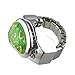 Youyoupifa Oval Faceted Crystal Inlay Hunter Case Quartz Finger Ring Watch (Green)