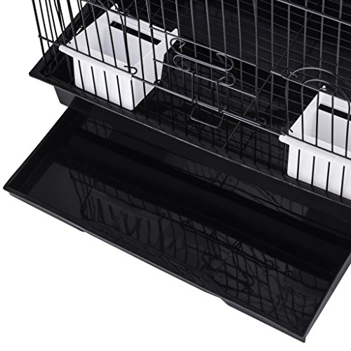 Idealchoiceproduct Metal Bird Flight Cage Portable Parrot Cages Pet Supplies Birdcages Parrot Finch Macaw Cockatoo Large Birdcage Stands W/Casters Wheels 15.6x14x50.6 High