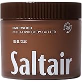 Saltair Multi-Lipid Body Butter - Rich, Nourishing Hydrating Body Cream with Ceramide Complex, Coconut Oil, Shea Butter, and Sea Buckthorn. Moisturizing Dry Skin Care. 10oz Jar - Driftwood