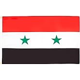 AZ FLAG - Syria Flag - 2x3 Ft - 100D Polyester Syrian Banner with Two Metal Grommets - Fade Resistant - Vivid Colors - 2' x 3' Feet - 90x60 Cm