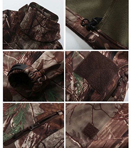 Eglemall Men's Hunting Soft Shell Tactical Fleece Jackets and Pants Set
