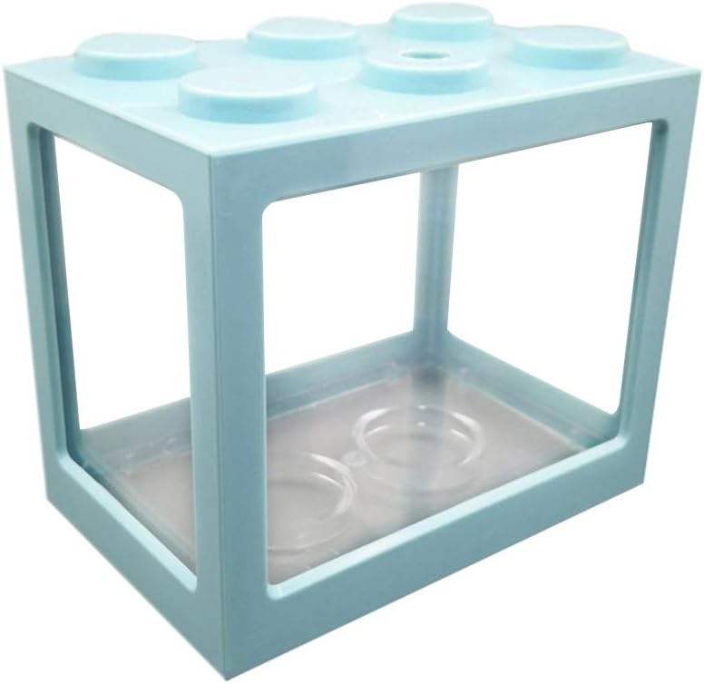XIANGMENG Mini Cube Aquarium,Desk Building Block Fish Tank for Goldfish/Small Animal/Ant,Ideal for Office Living Room Coffee Table Desk Decoration
