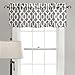 Lush Decor Edward Trellis Curtains Light Filtering Window Valance for Living, Dining, Bedroom, Gray, 52