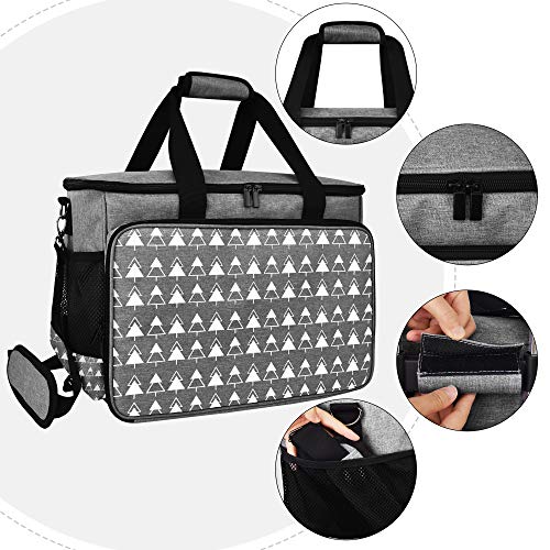 TOKSKS Sewing Machine Carrying Case,Collapsible Trolley Bag with Wheels