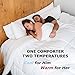 SöMN Kömforte Microfiber Dual Zone Comforter, His and Hers Blankets for Couples, Cool & Warm Two Temperature Comforter, Alternative Down Duvet Insert, Wedding Gift (White, King)