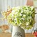 Luyue 5 Big Heads Artificial Silk Hydrangea Bouquet Fake Flowers Arrangement Home Wedding Decor (Green)