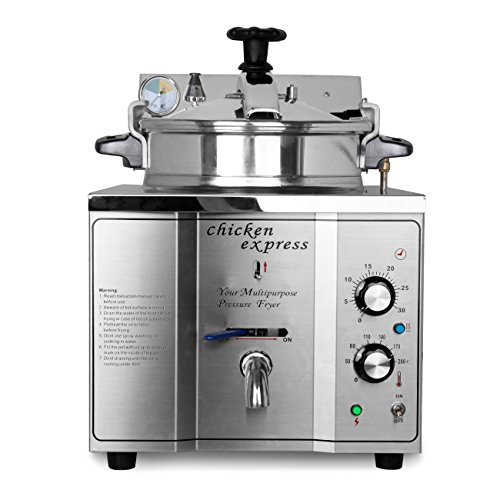 Click Here to See More Images Ridgeyard 15L Electric Pressure Deep Fryer 2400W Countertop Cooking Machine with Timer & Temperature Controls,Stainless Steel for Commercial Restaurants Home Christmas Party