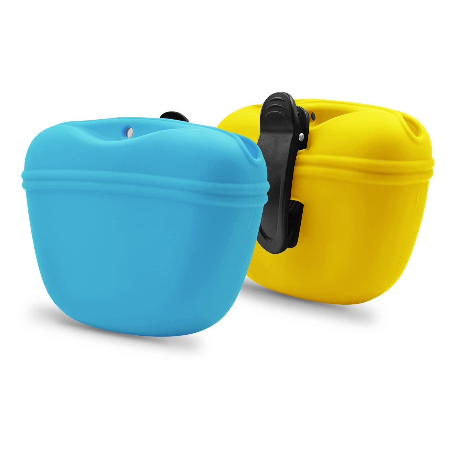 AUDWUD Silicone Dog Treat Pouch,Clip on Portable Training Container,Convenient Magnetic Buckle Closing and Waist Clip,No BPA