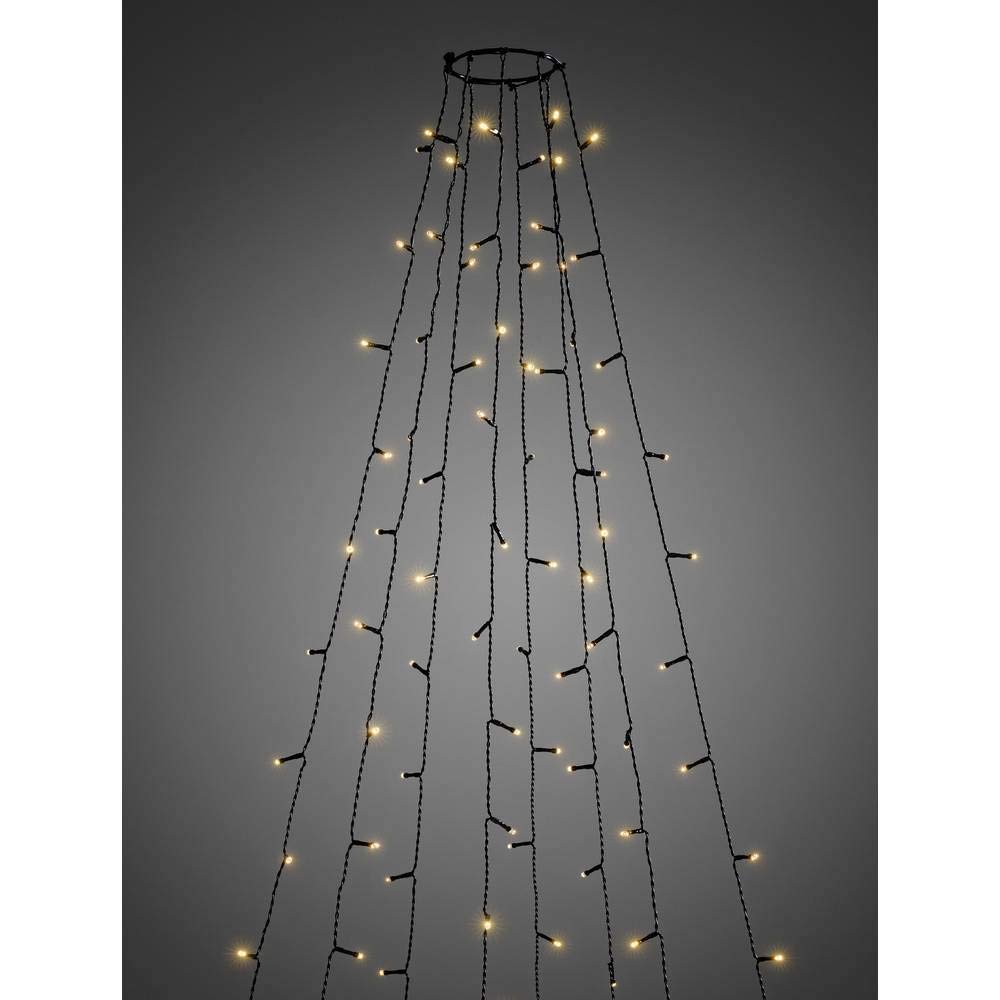 Konstsmide Christmas Lights LED Halo Ring/Fairy Lights 8 Strands of 30 Diodes/Controlled via the Konstsmide Smart App/240 Amber White Diodes/Black Wire/Outdoor and Indoor Use String Lights