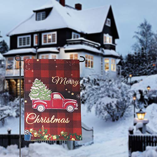 GrainBuds 2 Packs Garden Flag Poles, Garden Flag Stand for 12x18 Inches Flags, Yard Decor(Poles and Flags, 2 Packs)