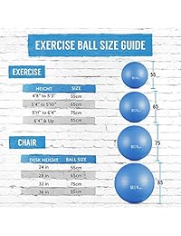 BST POWER - Balón de ejercicio, 17.7   33.5 in, extra grueso, para yoga, antiroturas, resistente, para gimnasio, balón de estabilidad, bola de natación con bomba rápida