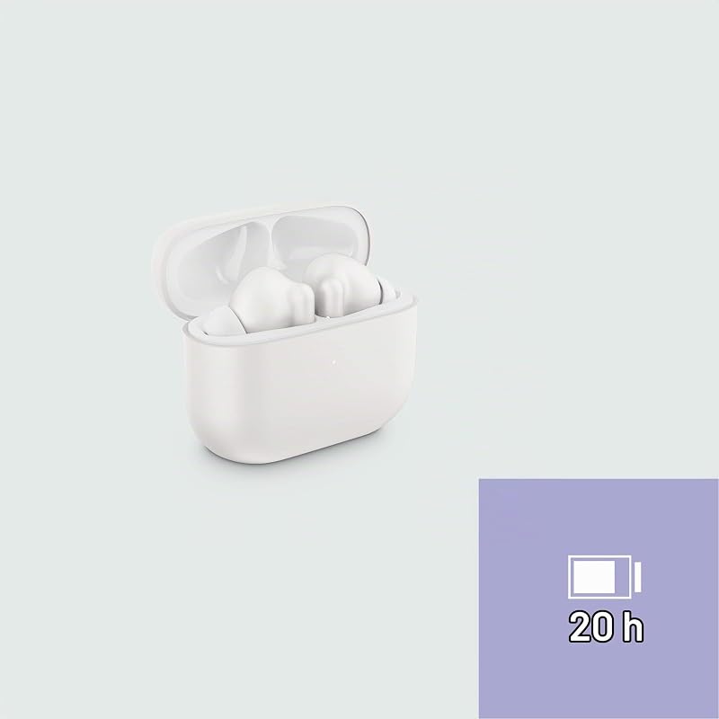 Earphones True Wireless Style 2 (True Wireless Stereo, BT 5.0, Deep Bass, Charging Case) (Blanco)