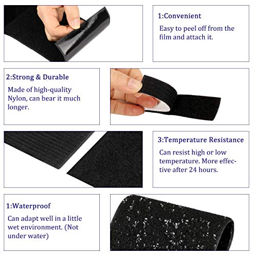 4'' Self Adhesive Hook and Loop 5 Foot Tape Fastener Sticky Back (Black) ... (4 inch by 5 Feet) - Thumbnail 6